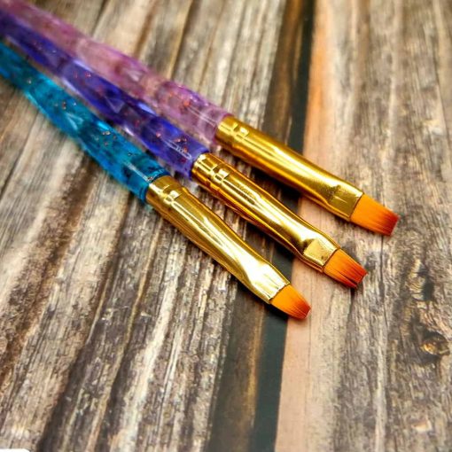 3 Square Flat Brushes for painting and polymer clay #41009