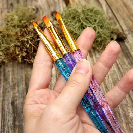 3 Square Flat Brushes for painting and polymer clay #41015