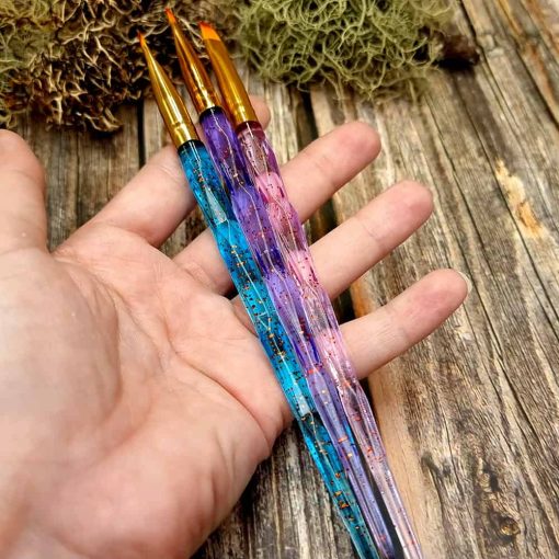 3 Square Flat Brushes for painting and polymer clay #41018