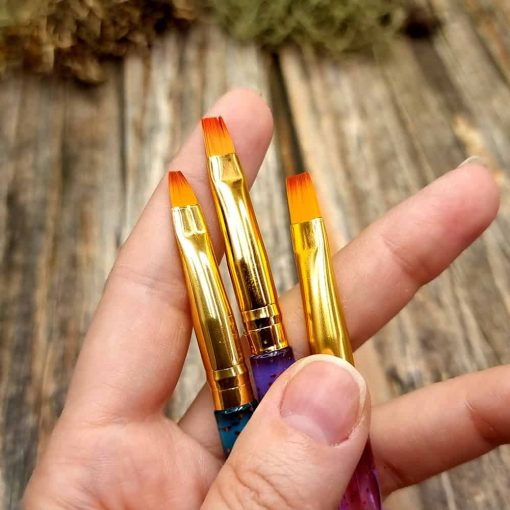 3 Square Flat Brushes for painting and polymer clay #41021