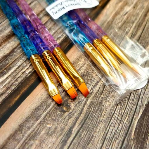 3 Square Flat Brushes for painting and polymer clay #41023