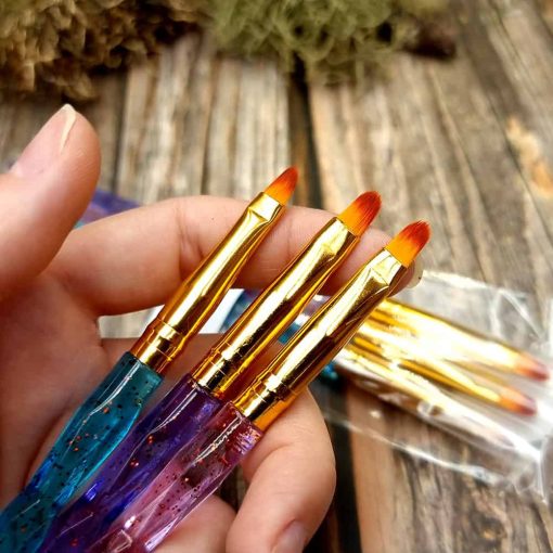 3 Rounded flat brushes for painting & polymer clay #41014