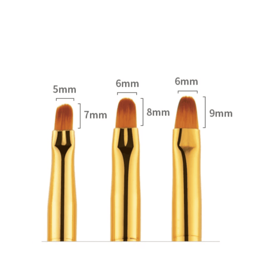 3 Rounded flat brushes for painting & polymer clay #41024