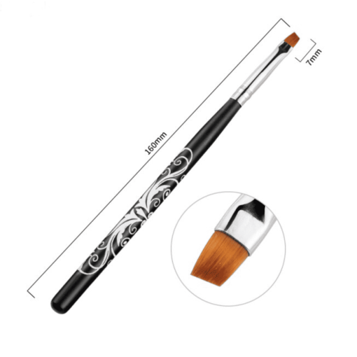 Black angled flat brushes for painting #41025