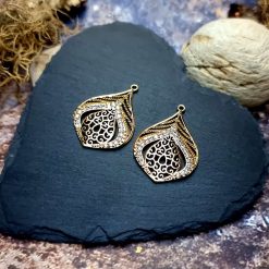 High quality earrings findings "Peacock Feather" #44567