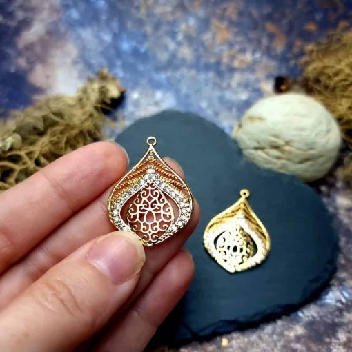 High quality earrings findings "Peacock Feather" #44580