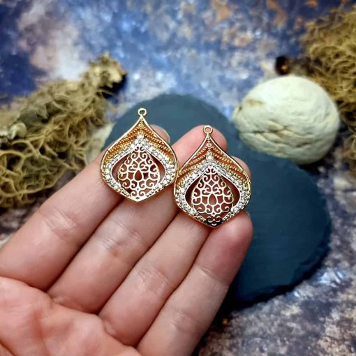 High quality earrings findings "Peacock Feather" #44589