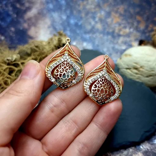 High quality earrings findings "Peacock Feather" #44596