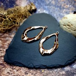 Earrings metal findings Golden color #44574