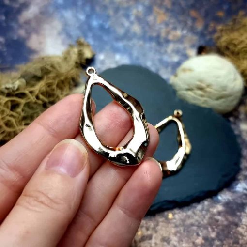 Earrings metal findings Golden color #44587