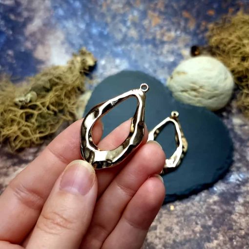 Earrings metal findings Golden color #44593