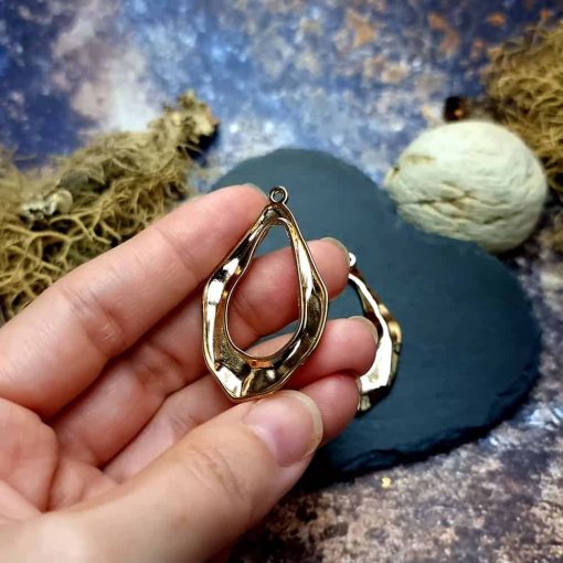 Earrings metal findings Golden color #44602