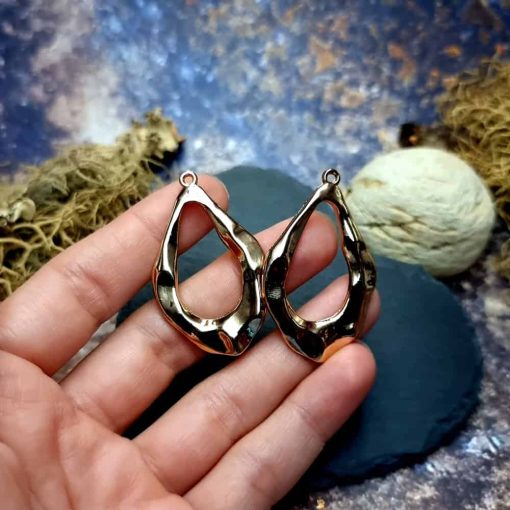 Earrings metal findings Golden color #44607