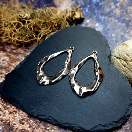 Earrings metal findings Silver color #44588