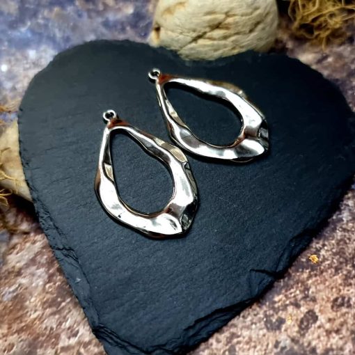 Earrings metal findings Silver color #44595