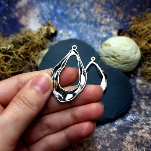 Earrings metal findings Silver color #44611