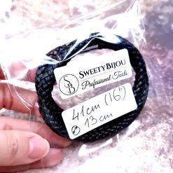 High Quality 8mm Black Necklace Choker 41cm/16" #49072