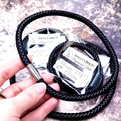 High Quality 8mm Black Necklace Choker 41cm/16" #49080