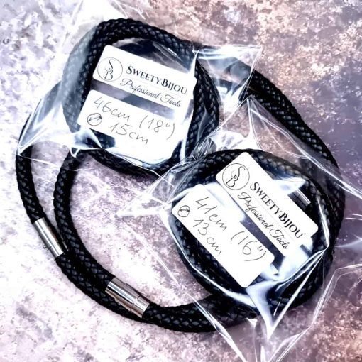 High Quality 8mm Black Necklace Choker 46cm/18" #49077