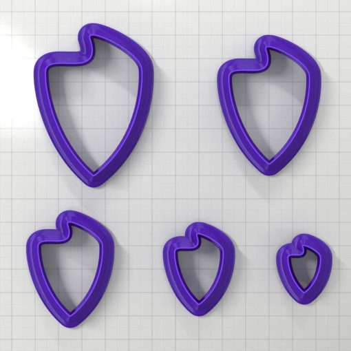 SHIELD#6 Left - Set of 5 Polymer Clay Cutters #50863