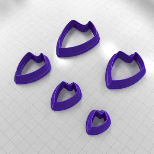 SHIELD#6 Left - Set of 5 Polymer Clay Cutters #50880