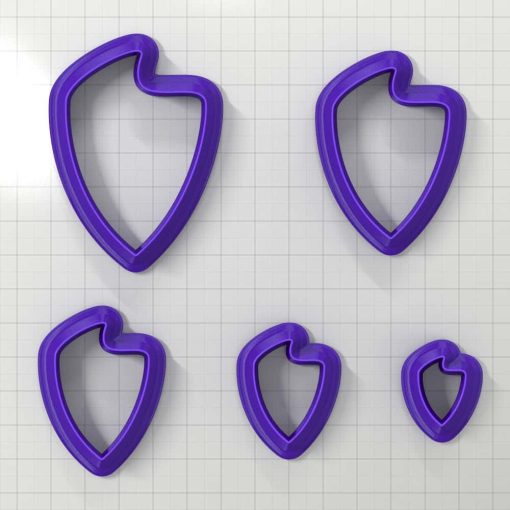 SHIELD#6 Right - Set of 5 Polymer Clay Cutters #50858