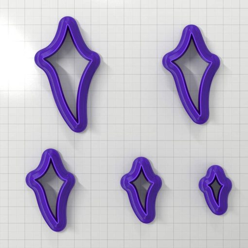SHIELD#7 Left - Set of 5 Polymer Clay Cutters #50859