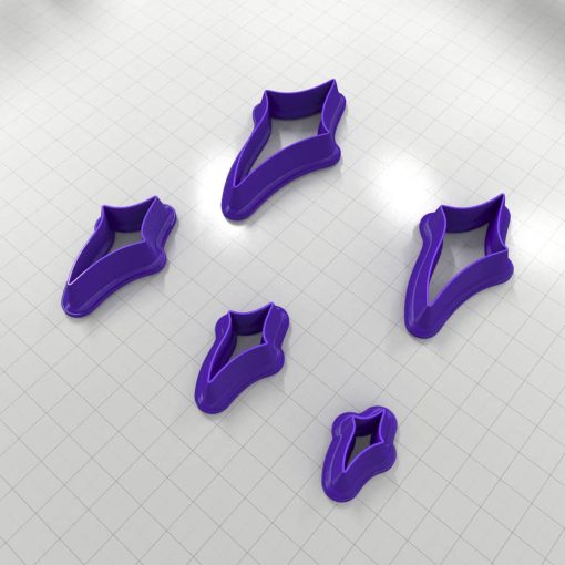 SHIELD#7 Left - Set of 5 Polymer Clay Cutters #50882