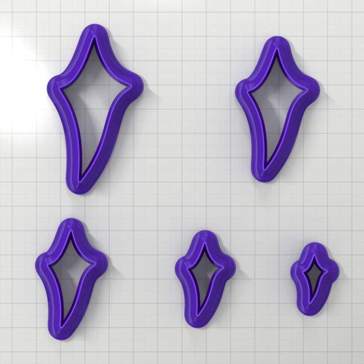 SHIELD#7 Right - Set of 5 Polymer Clay Cutters #50866
