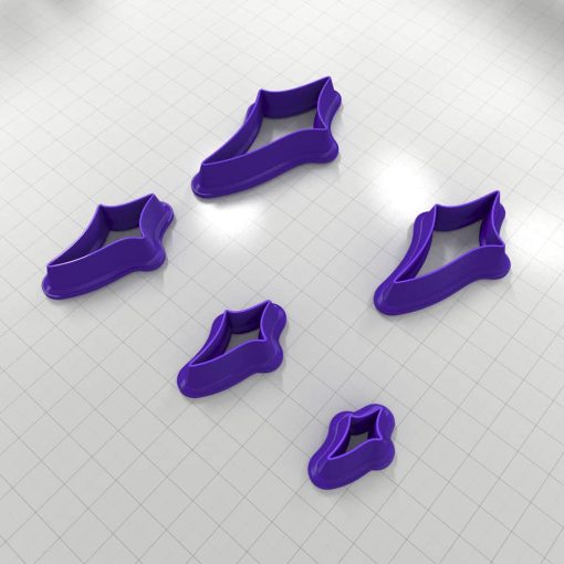 SHIELD#7 Right - Set of 5 Polymer Clay Cutters #50876