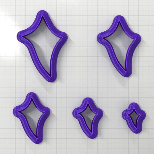 SHIELD#8 Left - Set of 5 Polymer Clay Cutters #50862