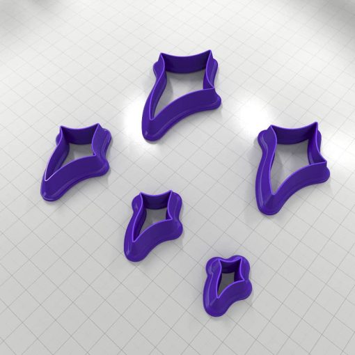 SHIELD#8 Left - Set of 5 Polymer Clay Cutters #50874