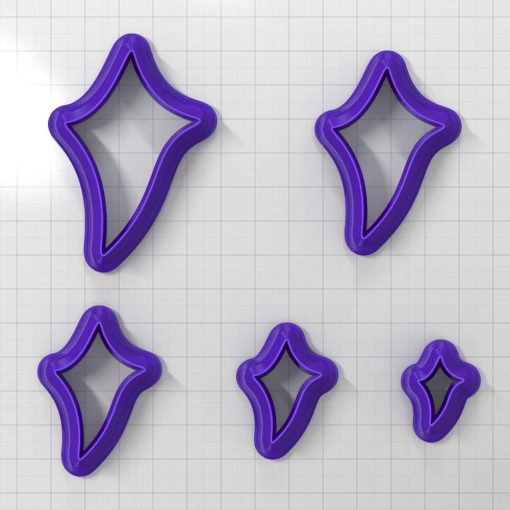 SHIELD#8 Right - Set of 5 Polymer Clay Cutters #50871