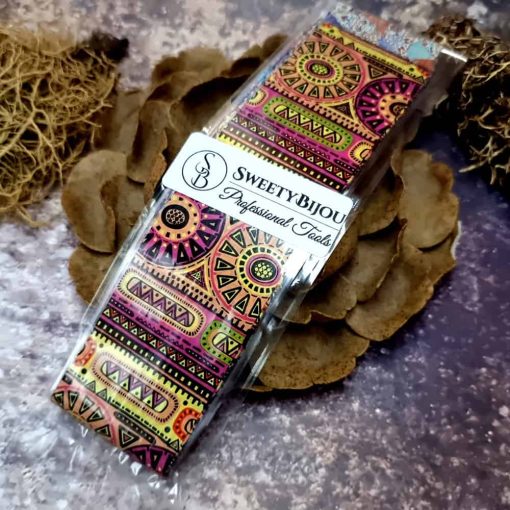 10 colorful Transfer Foils "Hippie style textile 2" #52646