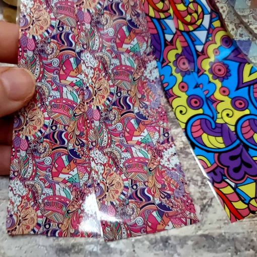 10 colorful Transfer Foils "Hippie style textile 2" #52655