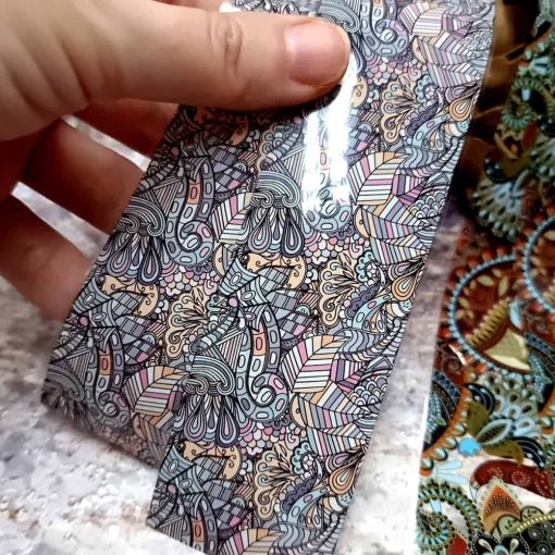 10 colorful Transfer Foils "Hippie style textile 4" #52675