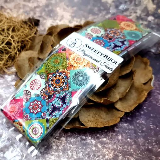 10 colorful Transfer Foils "Hippie style textile 5" #52669