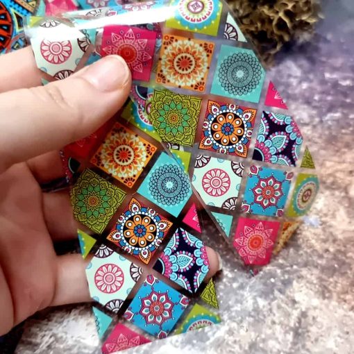 10 colorful Transfer Foils "Hippie style textile 5" #52699