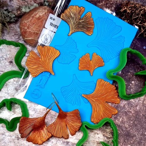 Three Gingko Leafs Texture - 145x95mm #149012