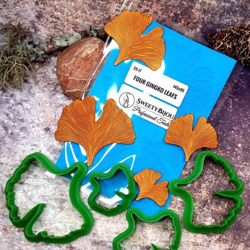 Four Gingko Leafs Texture - 145x95mm #149015