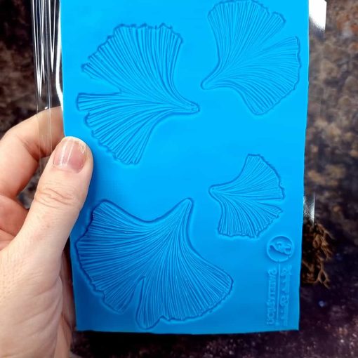Four Gingko Leafs Texture with Outline - 145x95mm #148578