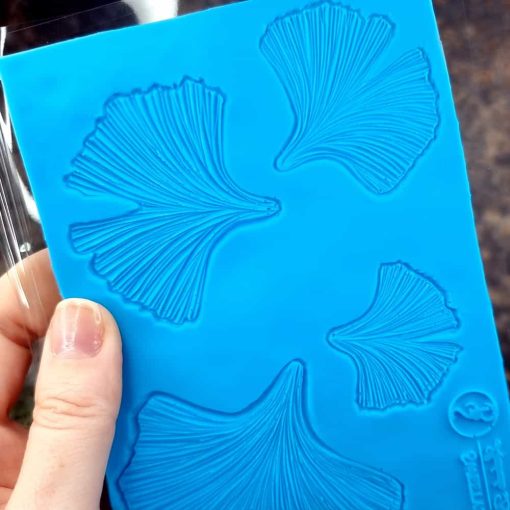 Four Gingko Leafs Texture with Outline - 145x95mm #148582