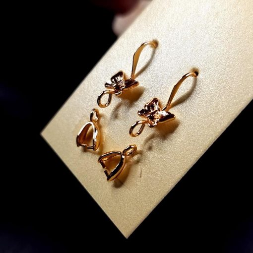 Pair of butterfly golden earrings hooks with bail #148490