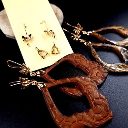 Pair of butterfly golden earrings hooks with bail #148495