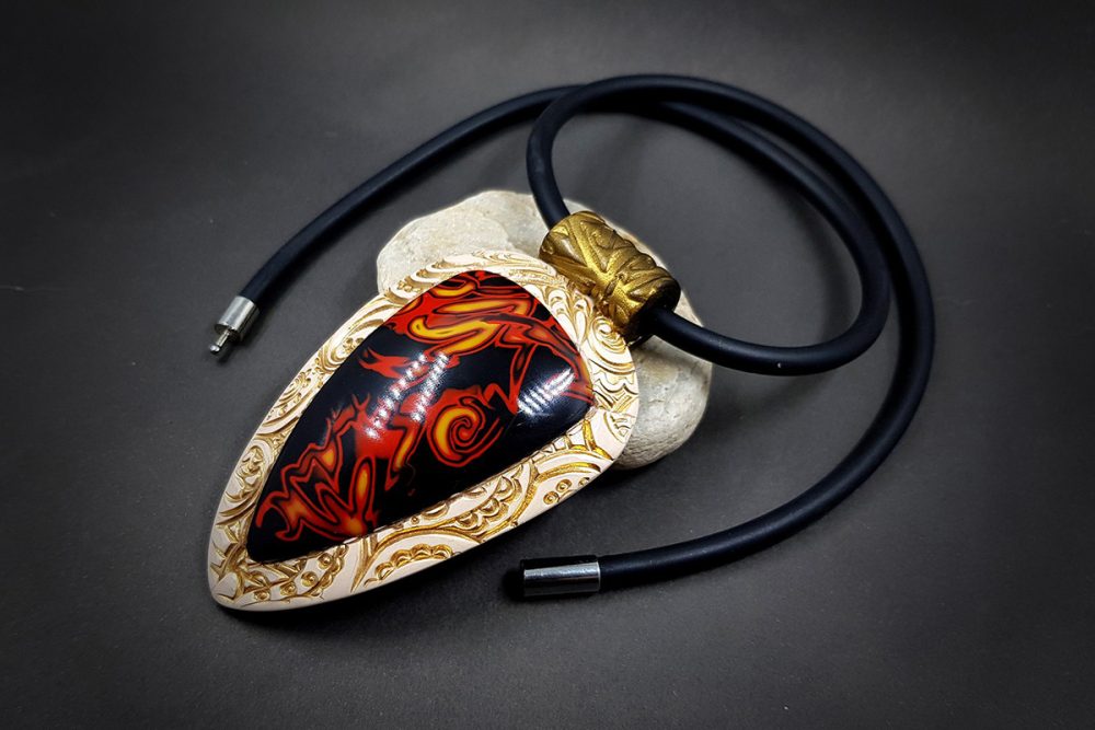 DIY Polymer clay Pendant "The Flame of My Heart" Cover
